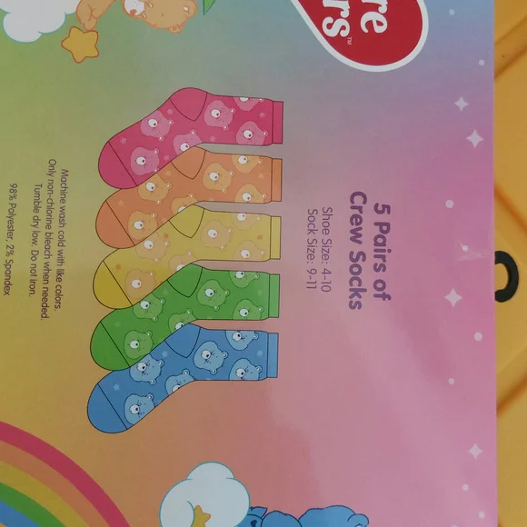 Care Bears Colorful Crew Socks Set - Picture 2 of 3